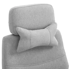 Vinsetto Office Chair, High Back Fabric Work Chair with 160° Reclining Backrest, Retractable Footrest, Neck and Lumbar Pillow, Light Grey - 8