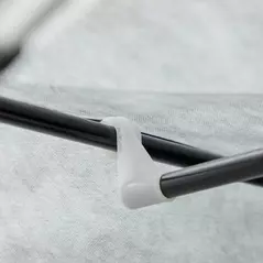 HOMCOM Fabric Wardrobe, Portable Wardrobe with 6 Shelves, 1 Hanging Rail, Foldable Closets, 103 x 43 x 162.5 cm, Light Grey - 8