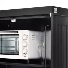 HOMCOM Freestanding Multi-Storage Kitchen Cabinet - Black - 9