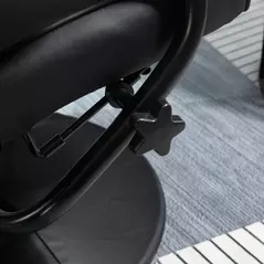 HOMCOM Swivel Recliner Chair and Footstool, Faux Leather Massage Recliner Armchair with Remote Control and Round Wrapped Base, Black - 7