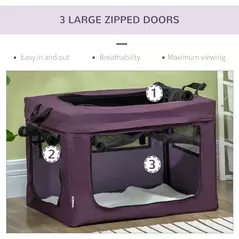 PawHut 60cm Pet Carrier, with Cushion, for Miniature Dogs - Purple - 8