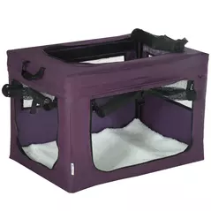 PawHut 60cm Pet Carrier, with Cushion, for Miniature Dogs - Purple - 1