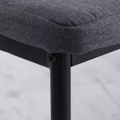 HOMCOM High Back Dining Chairs Modern Upholstered Linen-Touch Fabric Accent Chairs with Metal Legs for Kitchen, Set of 4, Grey - 9