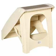 PawHut Foldable Four-Step Pet Stairs, for Cats, Small Miniature Dogs, with Non-Slip Mats 62 x 38 x 49.5cm - Beige - 8