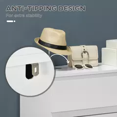 HOMCOM Chest of Three Drawers - White - 6