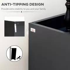 HOMCOM High Gloss Shoe Cabinet with White Doors and Open Shelves, Hallway Shoe Cupboard Storage Organizer for 19 Pairs of Shoes, Grey - 7