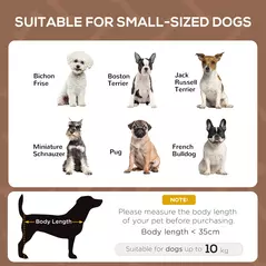 PawHut Raised Dog Bed Waterproof Elevated Pet Cot with Breathable Mesh UV Protection Canopy Brown, for Small Dogs, 61 x 46 x 62cm - 4