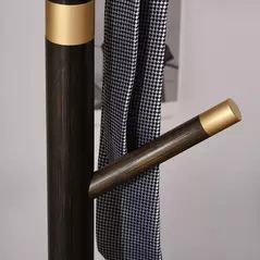 HOMCOM Vintage Coat Rack Stand Freestanding Hall Tree with 6 Hooks Bamboo Frame for Entryway Hallway Bedroom Walnut - 8