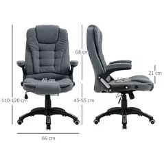 Vinsetto Ergonomic Office Chair Comfortable Desk Chair with Armrests Adjustable Height Reclining and Tilt Function Dark Grey - 3