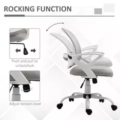 Vinsetto Office Chair Mesh Swivel Desk Chair with Lumbar Back Support Adjustable Height Armrests Grey - 5
