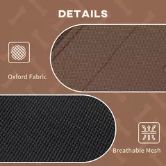 PawHut Raised Dog Bed Waterproof Elevated Pet Cot with Breathable Mesh UV Protection Canopy Brown, for Small Dogs, 61 x 46 x 62cm - 5