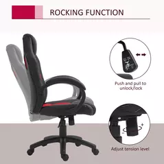 Vinsetto Office Chair Faux Leather Swivel Computer Desk Chair for Home Office with Wheels Armrests Black - 5