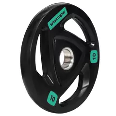 SPORTNOW Two 10kg Olympic Weight Plates, Tri-Grip Rubber-Coated Barbell Weights, with 5cm Holes, for Home, Gym, Office - 7