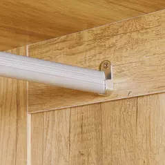 HOMCOM 2 Door Wardrobe, Modern Wardrobe with 2 Drawer and Hanging Rail for Bedroom, Natural - 9