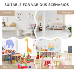 HOMCOM Kids Bookshelf, Toy Organiser, with Storage Drawer, Wheels - Grey - 7