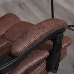Vinsetto Home Office Chair Microfibre Desk Chair with Reclining Function Armrests Swivel Wheels Footrest Brown - 8