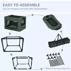 PawHut 48.5cm Pet Carrier, with Cushion, for Miniature Dogs - Grey - 7