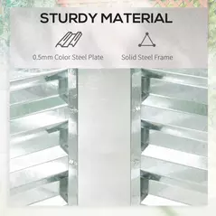 Outsunny Raised Garden Bed with Greenhouse, Steel Planter Box with Plastic Cover, Roll Up Window, Dual Use for Flowers, Vegetables, Fruits and Herbs, 185L x 95W x 92H cm, Clear - 5