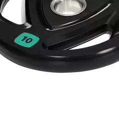 SPORTNOW Two 10kg Olympic Weight Plates, Tri-Grip Rubber-Coated Barbell Weights, with 5cm Holes, for Home, Gym, Office - 6