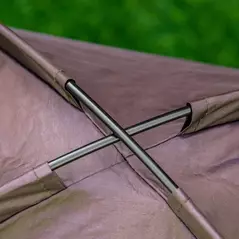 PawHut Raised Dog Bed Waterproof Elevated Pet Cot with Breathable Mesh UV Protection Canopy Brown, for Small Dogs, 61 x 46 x 62cm - 9