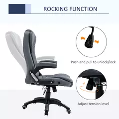 Vinsetto Ergonomic Office Chair Comfortable Desk Chair with Armrests Adjustable Height Reclining and Tilt Function Dark Grey - 5