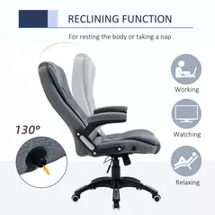 Vinsetto Ergonomic Office Chair Comfortable Desk Chair with Armrests Adjustable Height Reclining and Tilt Function Dark Grey - 6