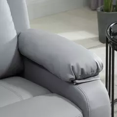 HOMCOM Riser and Recliner Chair with Massage, Power Lift Recliner Chair for Elderly with Remote Control, Extended Footrest, Dual Side Pockets, Overstuffed Electric Reclining Armchair, Grey - 8