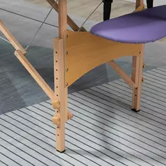 HOMCOM Portable Massage Bed, Folding Spa Beauty Massage Table with 2 Sections, Carry Bag and Wooden Frame, Purple - 8