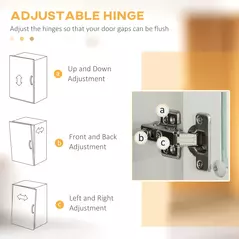 HOMCOM Kitchen Cupboard, Freestanding Storage Cabinet with 2 Adjustable Shelves, 2 Drawers and Open Counter for Living Room, Dining Room, 168cm, White - 6