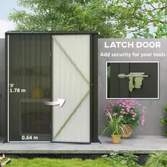 Outsunny 5.3 x 3.1ft Corrugated Steel Garden Shed - Black - 5