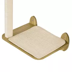 PawHut 3PCs Wall-Mounted Cat Shelves, with Jumping Platforms, Hammock, Scratching Post - Oak Tone - 9