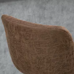 HOMCOM Breakfast Bar Stools Set of 2, 59-80cm Sitting Hight Leather Upholstered Bar Chairs - Brown - 7