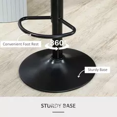 HOMCOM Bar Stools Set of 2, PU Leather Swivel Barstools with Backrest and Footrest for Kitchen, Counter, Breakfast Bar, Grey - 6