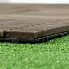 Outsunny 27 Pcs Wooden Interlocking Decking Tiles, 30 x 30 cm Outdoor Flooring Tiles, 2.5㎡ per Pack, for Patio, Balcony, Terrace, Hot Tub, Charcoal Grey - 7