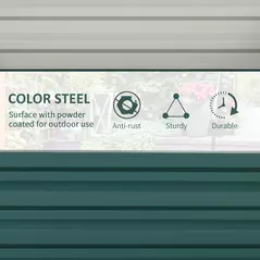 Outsunny Square Raised Garden Bed Box with Weatherized Steel Frame for Vegetables, Flowers, & Herbs, 120 x 120 x 30cm, Green - 5