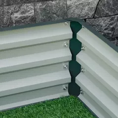 Outsunny Square Raised Garden Bed Box with Weatherized Steel Frame for Vegetables, Flowers, & Herbs, 120 x 120 x 30cm, Green - 8