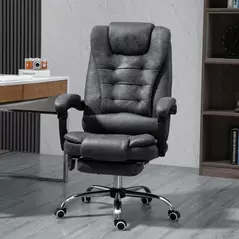 Vinsetto Heated 6 Points Vibration Massage Executive Office Chair Adjustable Swivel Ergonomic High Back Desk Chair Recliner with Footrest Dark Grey - 2
