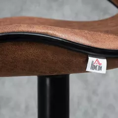 HOMCOM Bar Stool Set of 2 Microfiber Cloth Adjustable Height Armless Chairs with Swivel Seat, Brown - 9