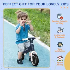 AIYAPLAY Baby Balance Bike, with Adjustable Seat, for 1.5-3 Years - Blue - 7