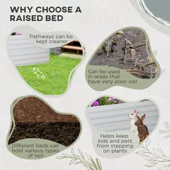 Outsunny Raised Beds for Garden, Galvanised Steel Outdoor Planters with Multi-reinforced Rods, 180 x 90 x 59 cm, Light Grey - 6