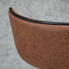 HOMCOM Bar Stool Set of 2 Microfiber Cloth Adjustable Height Armless Chairs with Swivel Seat, Brown - 8