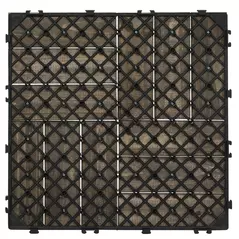 Outsunny 27 Pcs Wooden Interlocking Decking Tiles, Outdoor Flooring Tiles for Patio, Balcony, Terrace, Hot Tub, 30 x 30 cm per Piece, 2.5㎡ per Pack, Charcoal Grey - 7