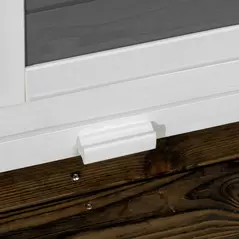 PawHut Wooden Rabbit Hutch, Two-Tier Guinea Pig Cage, with Removable Tray, Wheels - 9