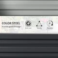 Outsunny Raised Beds for Garden, Galvanized Outdoor Planters, for Herbs and Vegetables, Use for Patio, Backyard, Balcony, Grey - 4