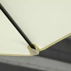 Outsunny 2.5M Garden Cantilever Parasol, Offset Roma Patio Umbrella Hanging Sun Shade Canopy Shelter with 360° Rotation and Cross Base, Beige - 8