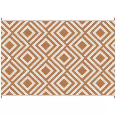 Outsunny Reversible Outdoor Rug, Plastic Straw Mat w/ Carry Bag Ground Stakes for Garden RV Picnic Beach Camping 182x274cm Brown - 8