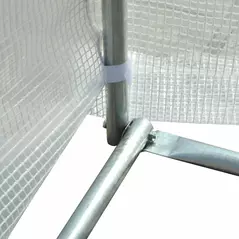 Outsunny 6 x 3 x 2 m Polytunnel Greenhouse, Walk in Polytunnel Tent with Metal Frame, Zippered Door and 8 Windows for Garden and Backyard, White - 8