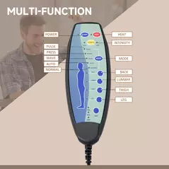 Vinsetto Office Chair with Massage and Heat, Microfibre Reclining Computer Desk Chair with Footrest and Adjustable Height, Swivel Wheels for Home Office, Grey - 5