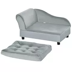 PawHut Pet Sofa Chair, with Storage, Cushion, for Small Dogs, Cats - Light Grey - 9