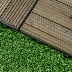 Outsunny 27 Pcs Wooden Interlocking Decking Tiles, Outdoor Flooring Tiles for Patio, Balcony, Terrace, Hot Tub, 30 x 30 cm per Piece, 2.5㎡ per Pack, Charcoal Grey - 8